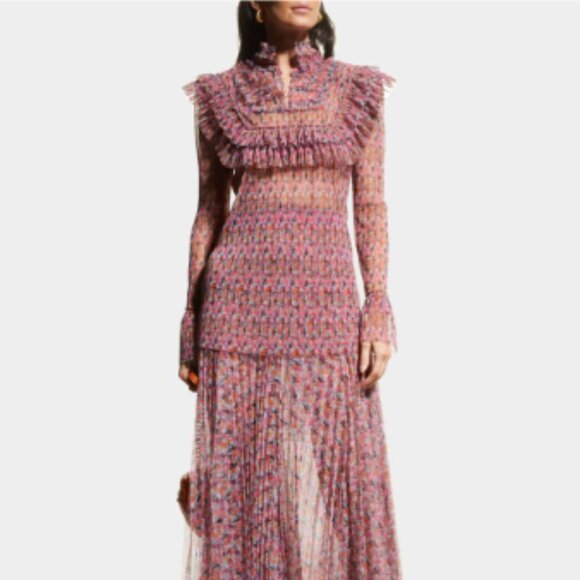 PHILOSOPHY DI LORENZO SERAFINI Floral Tulle Maxi Skirt & Blouse Set - Picture 1 of 7
